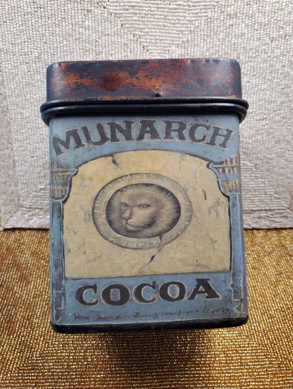 Rustic Cocoa Decorative kitchen canister with advertising imagery (C36)